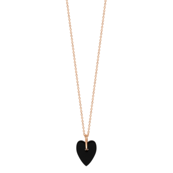 Angele Mini Onyx Heart on Chain Sale