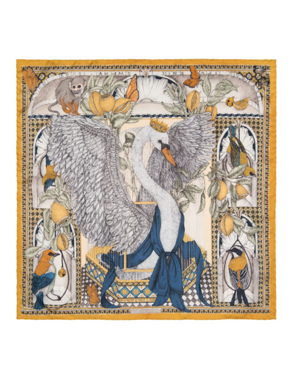 42x42 Small Silk Scarf-Aviarium Maria-Lemon Online