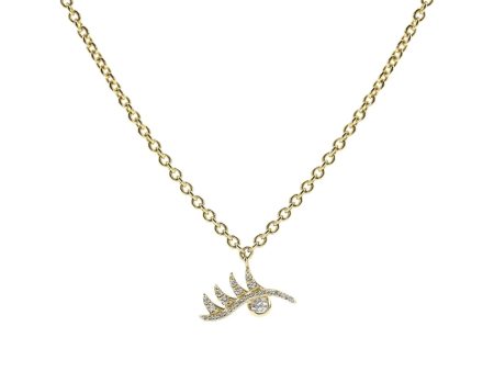 Pave Wink Necklace in Yellow Gold Online now