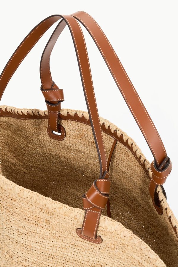 Squillo Raffia Tote in Natural Tan Supply