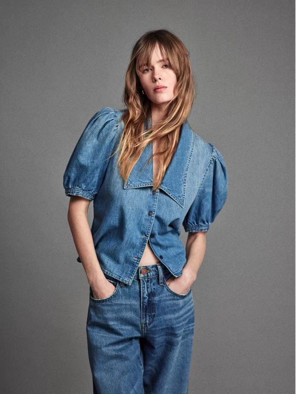 Frame - Denim Sailor Blouse Online now