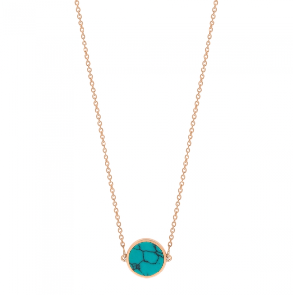 Mini Ever Turquoise Disc Necklace Fashion