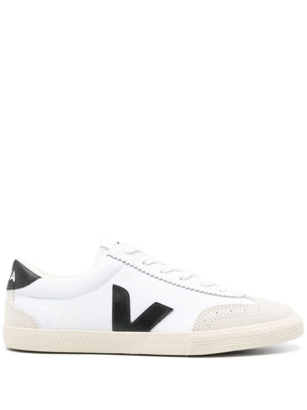 Volley Canvas Sneakers in White_Black Hot on Sale