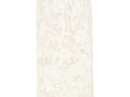 Golden Crochet Lace Skirt in Ivory For Cheap