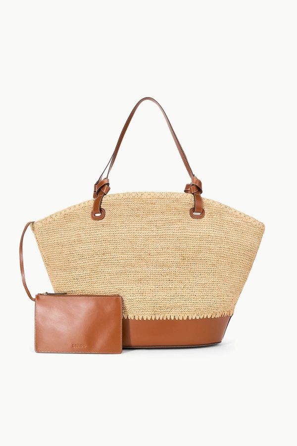 Squillo Raffia Tote in Natural Tan Supply