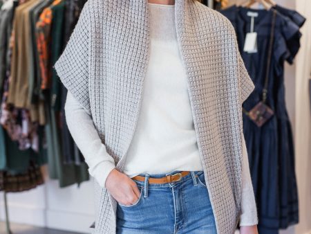 Chunky Stitch Convertible Cardigan - Fawn Hot on Sale