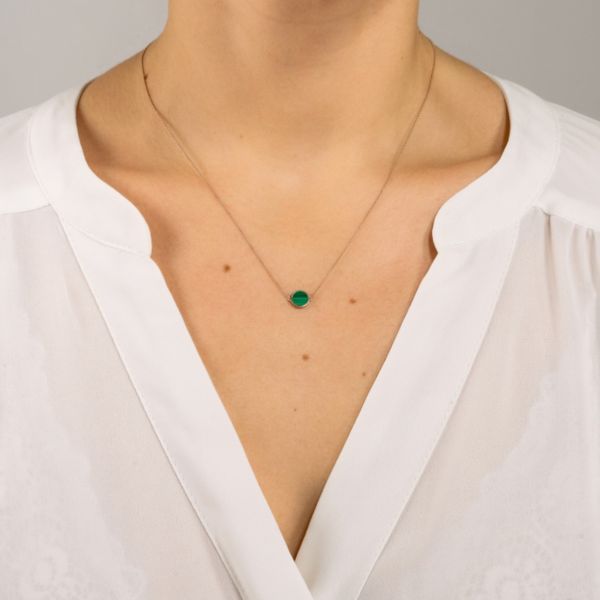 Mini Ever Malachite Disc Necklace Fashion