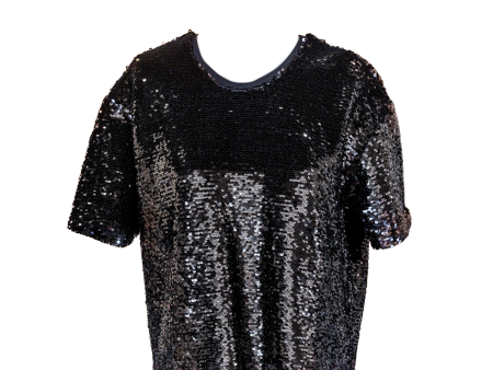 Shimmer Sequin Boy Shirt - Black Fashion