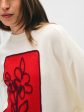 White + Warren - Cashmere Floral Applique Crewneck Cheap