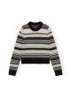 Ganni - Soft Wool Stripe O-Neck Hot on Sale