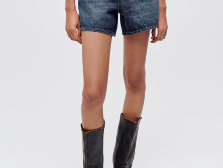 Mid Rise Boy Short - Whiskey Indigo Online