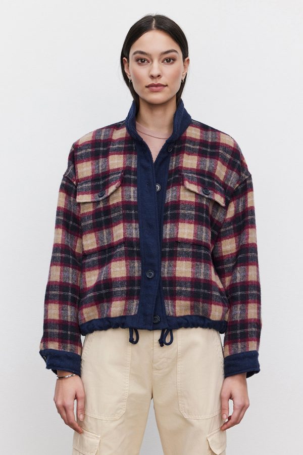 Velvet - Norah Brushed Cotton Plaid Jacket Cheap