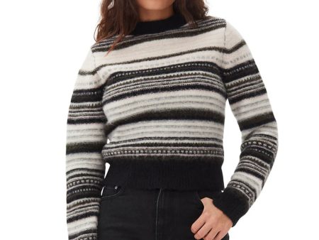 Ganni - Soft Wool Stripe O-Neck Hot on Sale